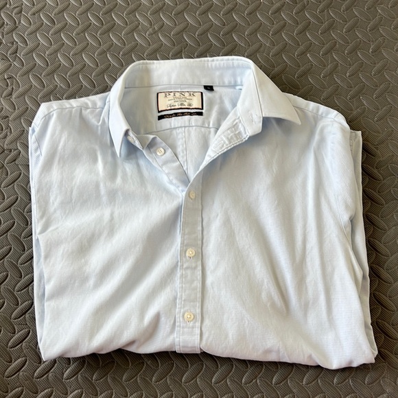 PINK Light Blue Mens Dress Shirt - Picture 2 of 5